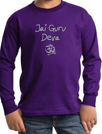 Kids Yoga Shirt Jai Guru Deva Long Sleeve Tee T-Shirt