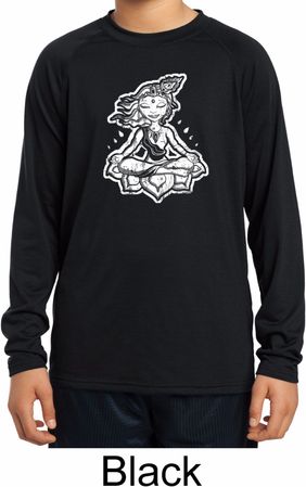 Kids Yoga Shirt Krishna Dry Wicking Long Sleeve Tee T-Shirt