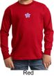 Kids Yoga Shirt Layered Flower Patch Long Sleeve Tee T-Shirt
