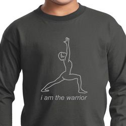Kids Yoga Shirt Line Warrior Long Sleeve Tee T-Shirt