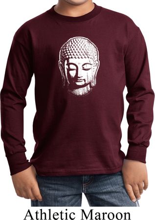 Kids Yoga Shirt Little Buddha Head Long Sleeve Tee T-Shirt