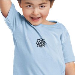 Kids Yoga Shirt Black Lotus OM Patch Small Print Toddler Tee T-Shirt