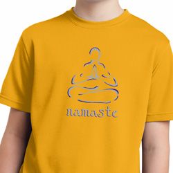 Kids Yoga Shirt Namaste Lotus Pose Moisture Wicking Tee T-Shirt