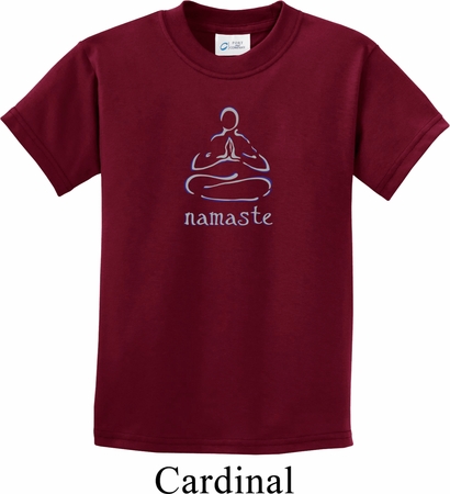 Kids Yoga Shirt Namaste Lotus Pose Tee T-Shirt