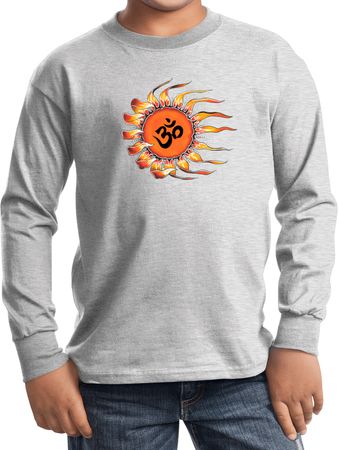 Kids Yoga Shirt Ohm Sun Long Sleeve Tee T-Shirt