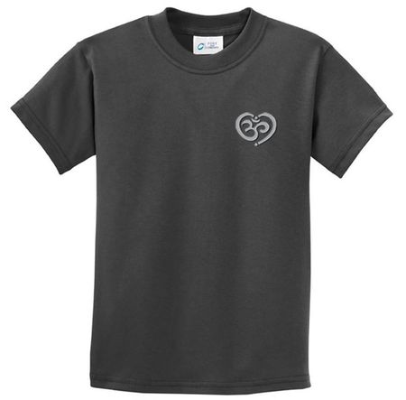 Kids Yoga Shirt OM Heart Pocket Print Tee T-Shirt