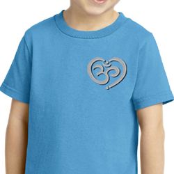 Kids Yoga Shirt OM Heart Pocket Print Toddler Tee T-Shirt