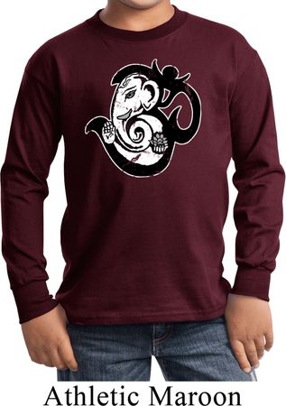 Kids Yoga Shirt Om Mashup Long Sleeve Tee T-Shirt