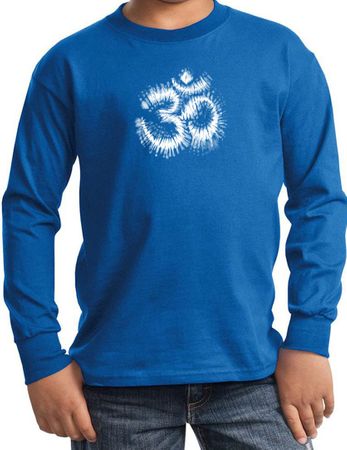 Kids Yoga Shirt OM Tie Dye Long Sleeve Tee T-Shirt