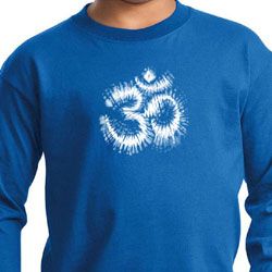 Kids Yoga Shirt OM Tie Dye Long Sleeve Tee T-Shirt