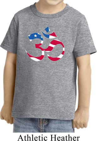 Kids Yoga Shirt Patriotic Om Toddler Tee T-Shirt