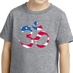 Kids Yoga Shirt Patriotic Om Toddler Tee T-Shirt