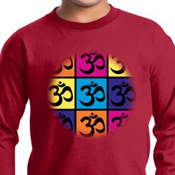 Kids Yoga Shirt Pop Art Om Long Sleeve Tee T-Shirt