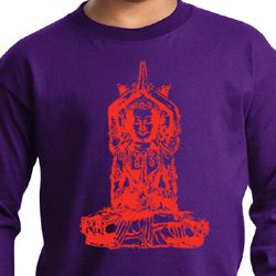 Kids Yoga Shirt Red Tara Long Sleeve Tee T-Shirt