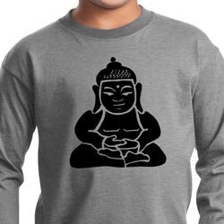 Kids Yoga Shirt Shadow Buddha Long Sleeve Tee T-Shirt