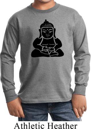 Kids Yoga Shirt Shadow Buddha Long Sleeve Tee T-Shirt