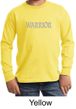 Kids Yoga Shirt Warrior Text Long Sleeve Tee T-Shirt