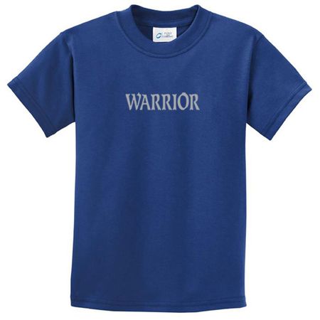 Kids Yoga Shirt Warrior Text Tee T-Shirt