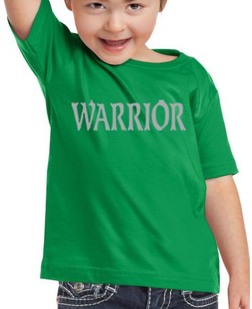 Kids Yoga Shirt Warrior Text Toddler Tee T-Shirt