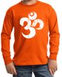 Kids Yoga Shirt White Distressed OM Long Sleeve Tee T-Shirt