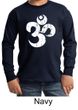 Kids Yoga Shirt White Distressed OM Long Sleeve Tee T-Shirt