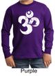 Kids Yoga Shirt White Distressed OM Long Sleeve Tee T-Shirt