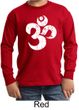 Kids Yoga Shirt White Distressed OM Long Sleeve Tee T-Shirt