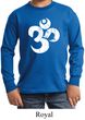 Kids Yoga Shirt White Distressed OM Long Sleeve Tee T-Shirt