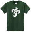 Kids Yoga Shirt White Distressed OM Tee T-Shirt