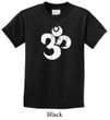 Kids Yoga Shirt White Distressed OM Tee T-Shirt