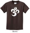Kids Yoga Shirt White Distressed OM Tee T-Shirt