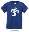 Kids Yoga Shirt White Distressed OM Tee T-Shirt