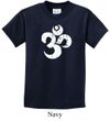 Kids Yoga Shirt White Distressed OM Tee T-Shirt