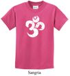 Kids Yoga Shirt White Distressed OM Tee T-Shirt