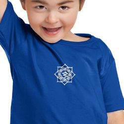 Kids Yoga Shirt White Lotus OM Patch Toddler Tee T-Shirt
