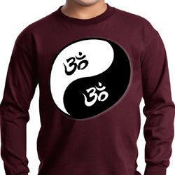 Kids Yoga Shirt Yin Yang AUM Long Sleeve Tee T-Shirt