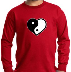 Kids Yoga Shirt Yin Yang Heart Long Sleeve Tee T-Shirt