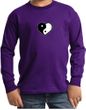 Kids Yoga Shirt Yin Yang Heart Small Print Long Sleeve Tee T-Shirt