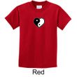 Kids Yoga Shirt Yin Yang Heart Small Print Tee T-Shirt