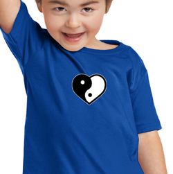 Kids Yoga Shirt Yin Yang Heart Small Print Toddler Tee T-Shirt