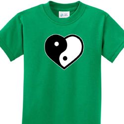 Kids Yoga Shirt Yin Yang Heart Tee T-Shirt