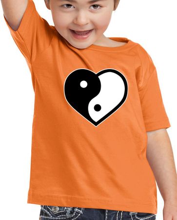 Kids Yoga Shirt Yin Yang Heart Toddler Tee T-Shirt