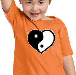 Kids Yoga Shirt Yin Yang Heart Toddler Tee T-Shirt