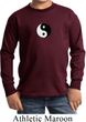 Kids Yoga Shirt Yin Yang Patch Small Print Long Sleeve Tee T-Shirt