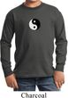 Kids Yoga Shirt Yin Yang Patch Small Print Long Sleeve Tee T-Shirt