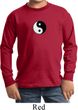 Kids Yoga Shirt Yin Yang Patch Small Print Long Sleeve Tee T-Shirt