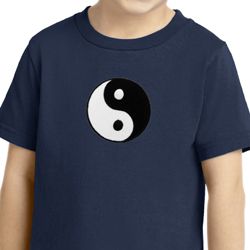 Kids Yoga Shirt Yin Yang Patch Small Print Toddler Tee T-Shirt