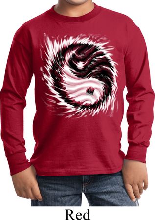 Kids Yoga Shirt Yin Yang Sun Long Sleeve Tee T-Shirt