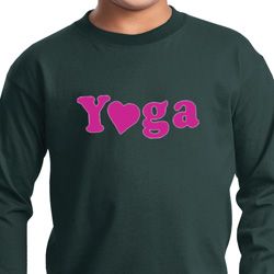 Kids Yoga Shirt Yoga Heart Neon Long Sleeve Tee T-Shirt