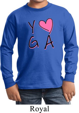 Kids Yoga Shirt Yoga Love Long Sleeve Tee T-Shirt